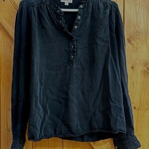 Knox Rose Black Soft Denim Blouse